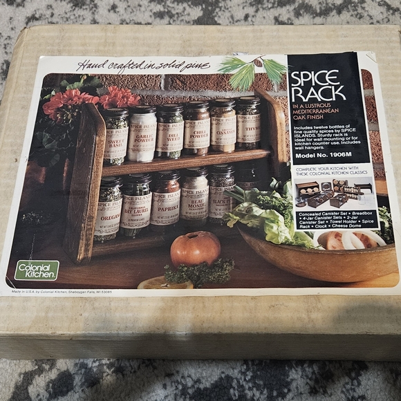 Vintage Other - Vintage 1980s 1990s NOS Colonial Kitchen Spice Rack Oak Finish Cottagecore